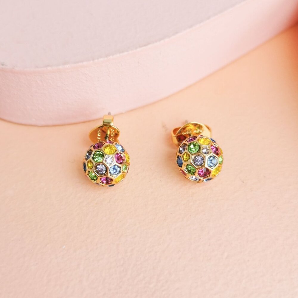 Kate Spade - On The Ball Multi Color Gold Sphere Stud Earrings - NEW